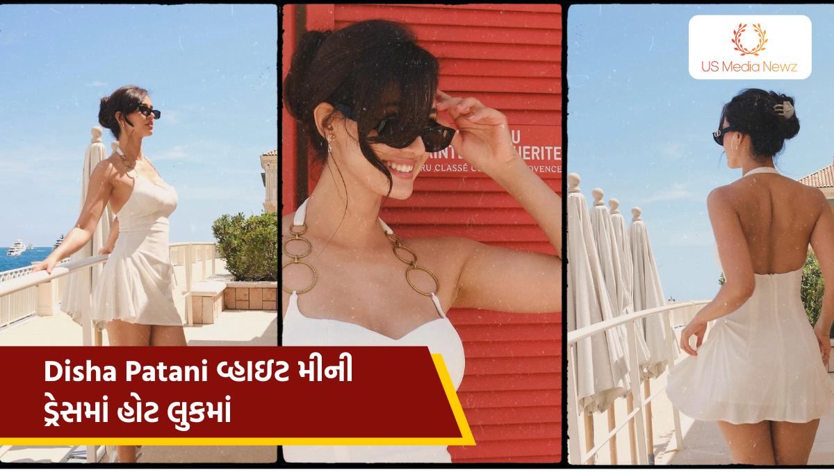 Disha Patani વ્હાઇટ મીની ડ્રેસમાં હોટ લુકમાં બુમ મચાવી.
